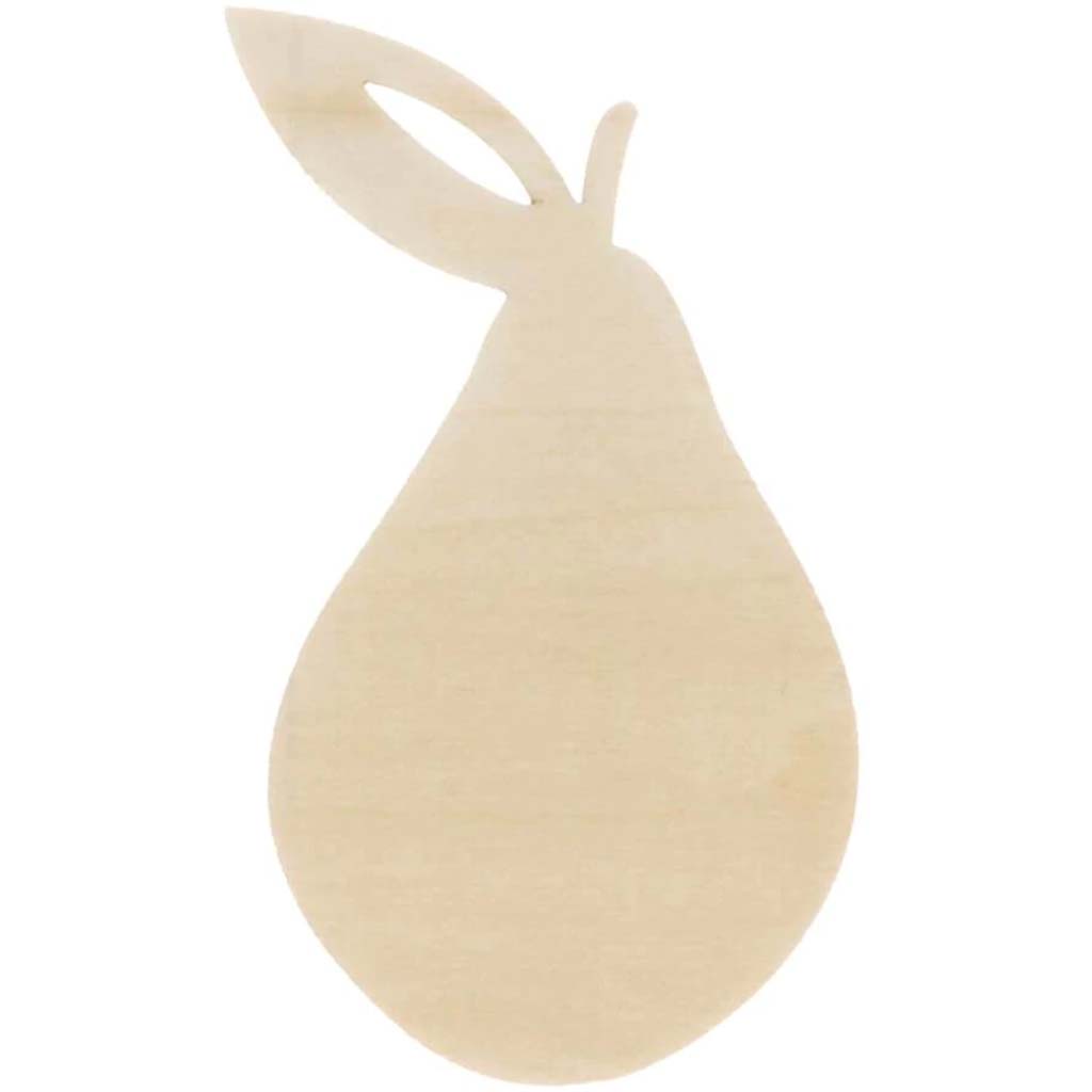 Unfinished Wood Pear: 3 x 5.5 Inches