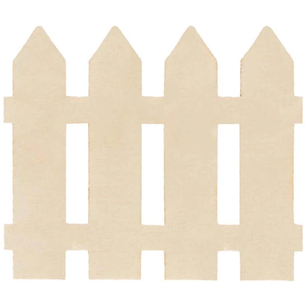 Unfinished Wood Picket Fence: 5 x 4.25 Inches