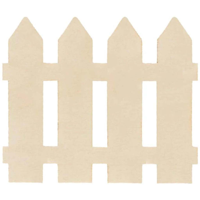 Unfinished Wood Picket Fence: 5 x 4.25 Inches