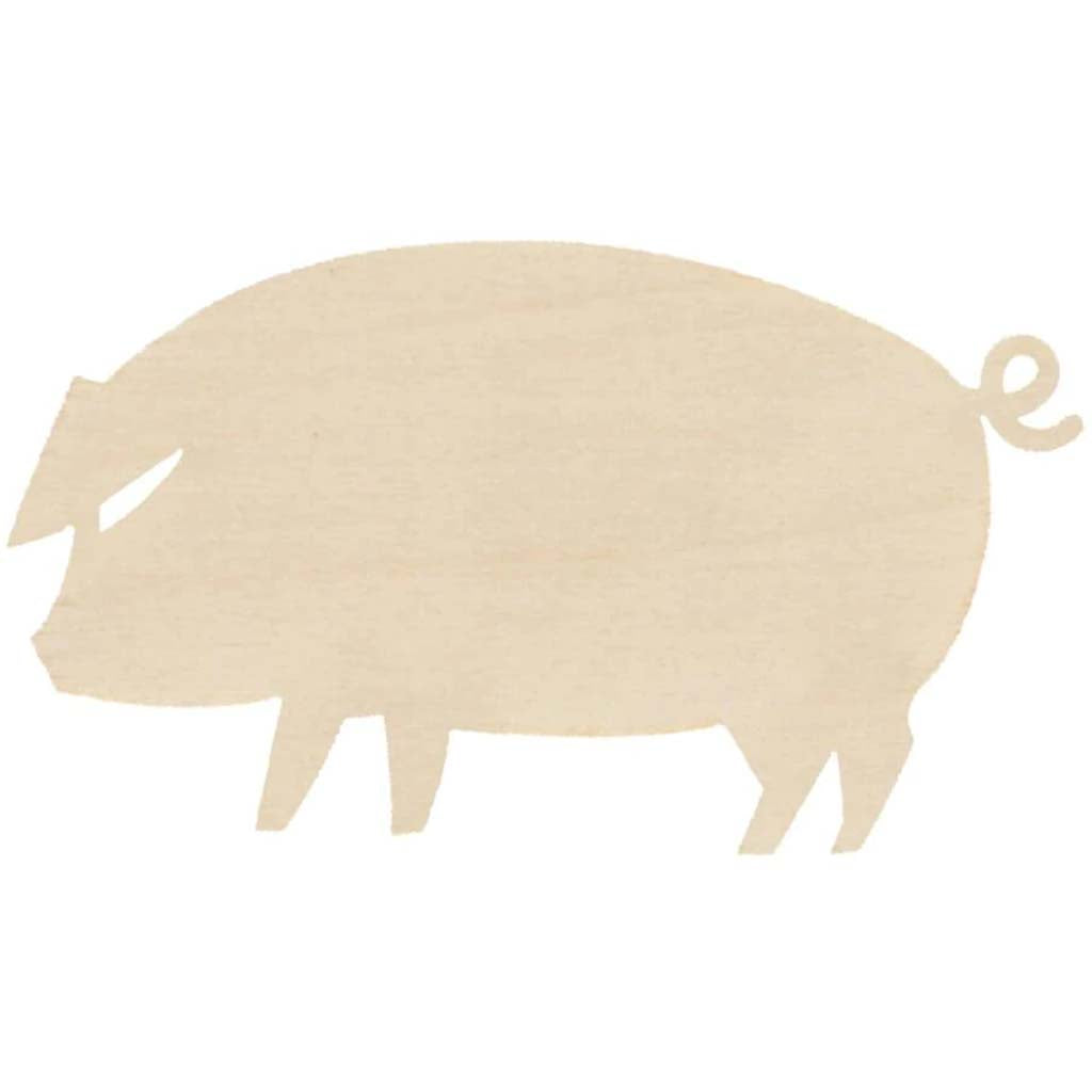 Unfinished Wood Pig: 5.25 x 3 Inches