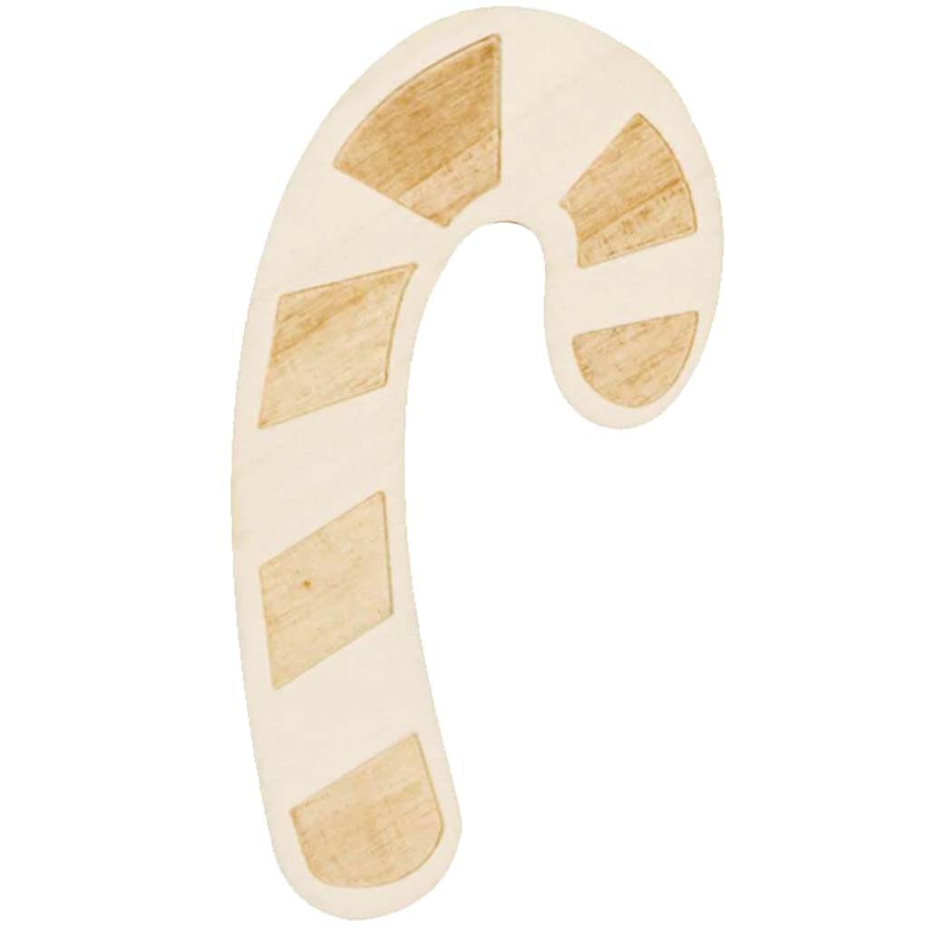 Unfinished Wood Candy Cane: 3 x 5.5 Inches