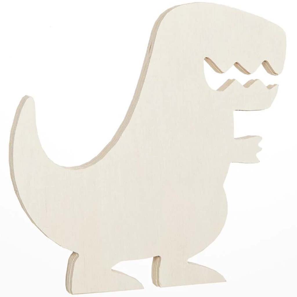 T-Rex Standing Wood Shape: 6.25 x 6.5 Inches