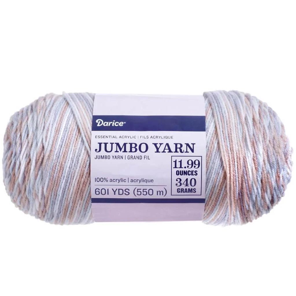 Essentials Jumbo Acrylic Yarn: Gray/Beige Ombre, 11.99 Ounces