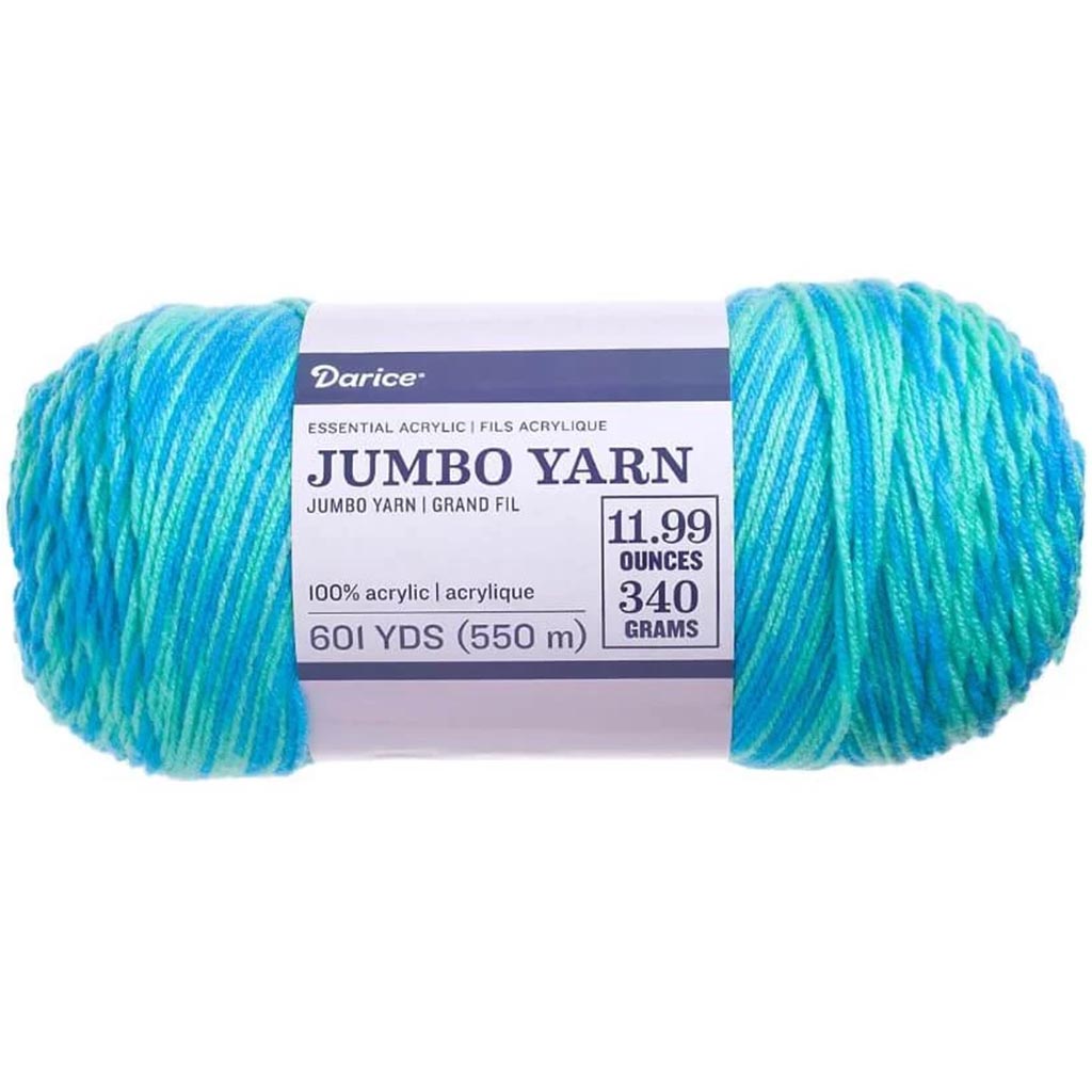 Essentials Jumbo Acrylic Yarn: Turquoise/Mint Ombre, 11.99 Ounces