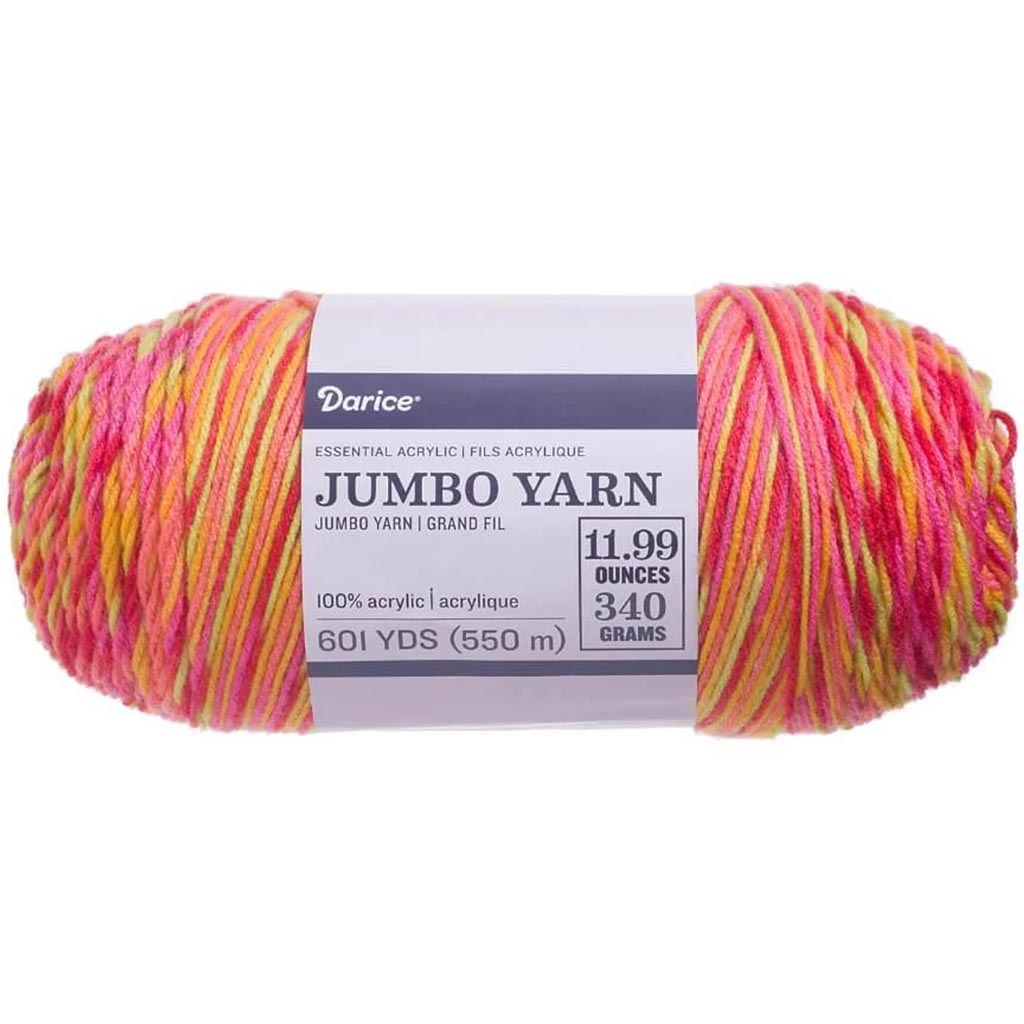 Essentials Jumbo Acrylic Yarn: Pink/Coral Ombre, 11.99 Ounces