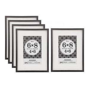 Essentials 5-Pc Matted Picture Frame Set: Modern, 6 x 8 to 4 x 6