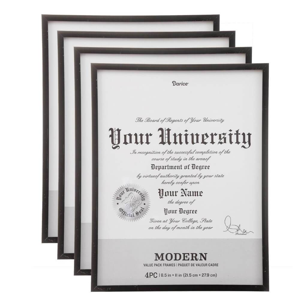 Essentials 8.5 x 11 Document Frames: Modern, 4pcs