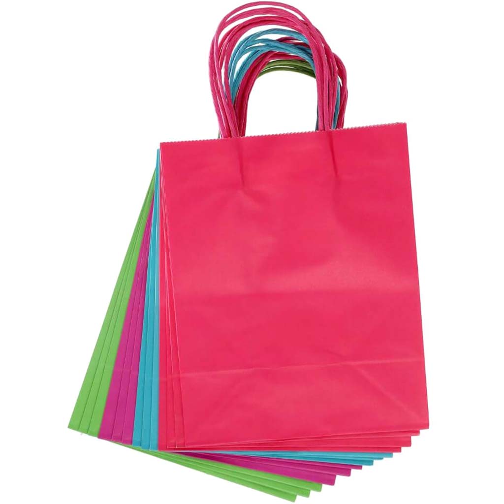 Medium Gift Bag: Bright, 8 x 10 Inches, 13 Pieces