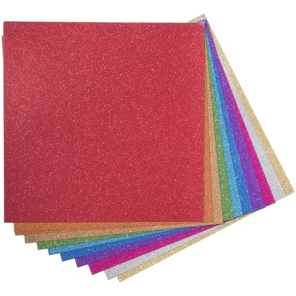 Card Stk Glitter Slk Ast 30Pk 12x12