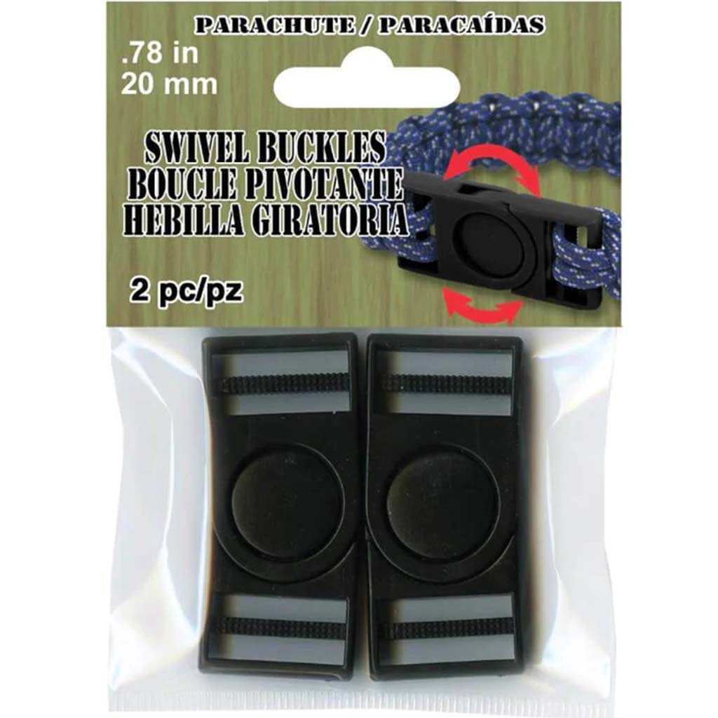 Swivel Buckle Black 2pcs 20mm