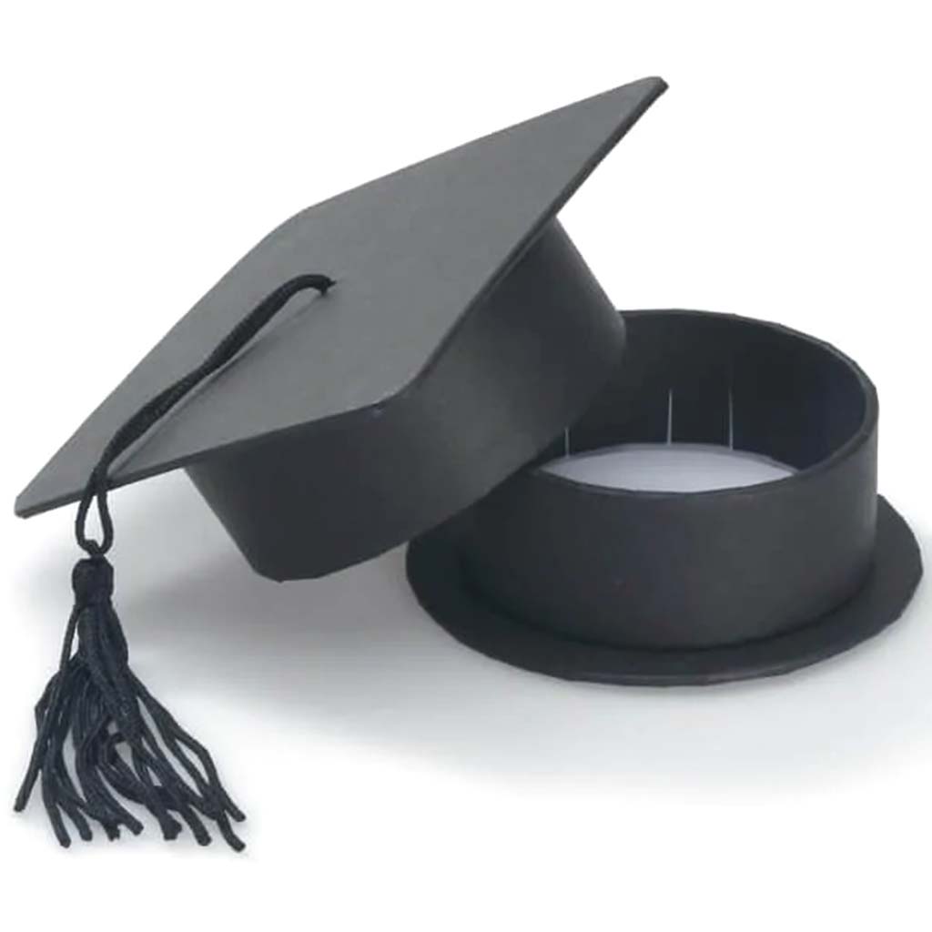 Favor Box Graduation Hat Black