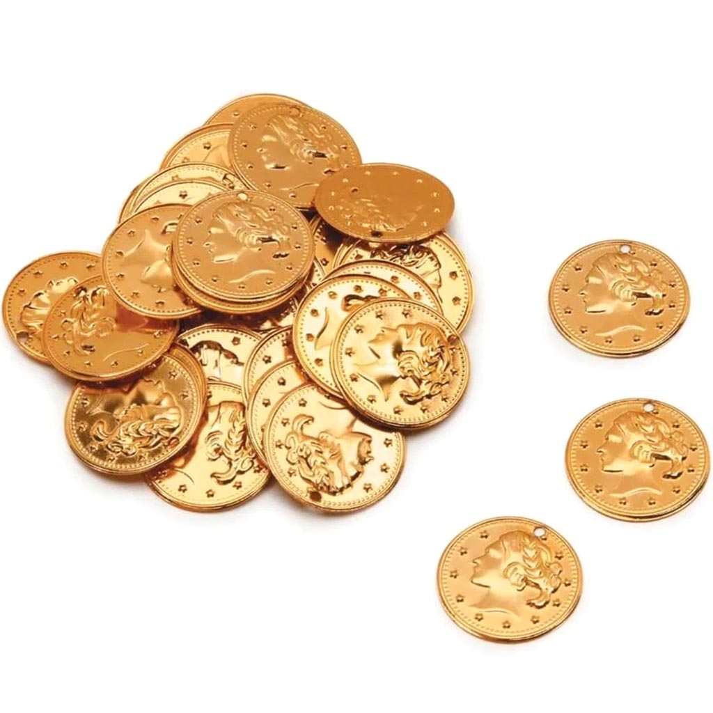 Aluminum Coin Charms Gold Plated