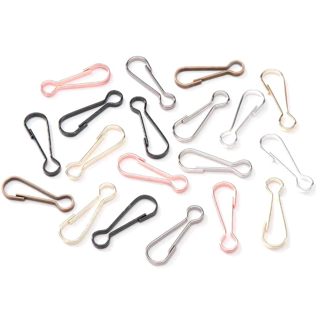 Lanyard Hooks Assorted Metallic Colors 7 x 23mm