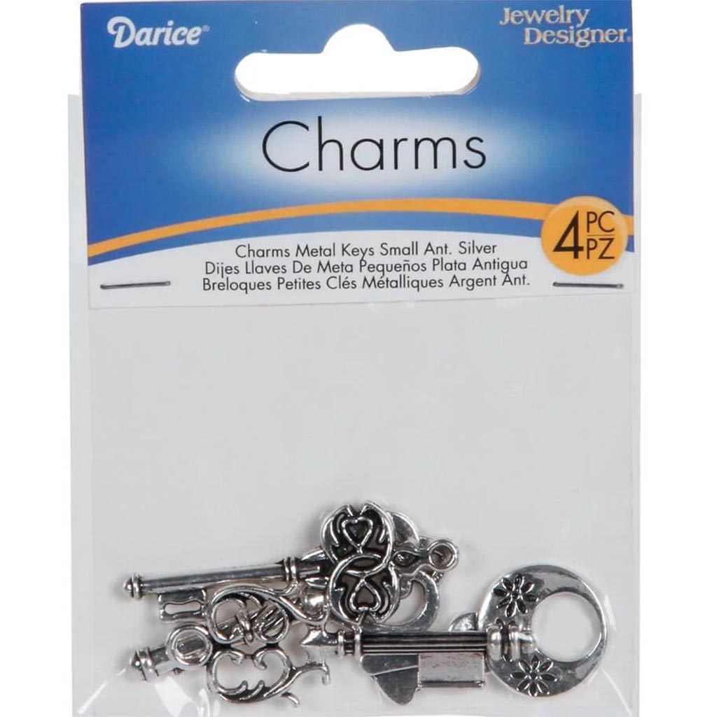 Charms Metal Key Sml Ant Silver