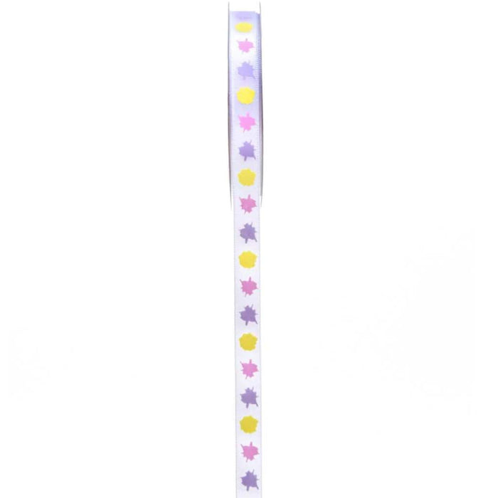Pastel Purple/Yellow with Pink Paint Splatter Ribbon .375in x 4yds