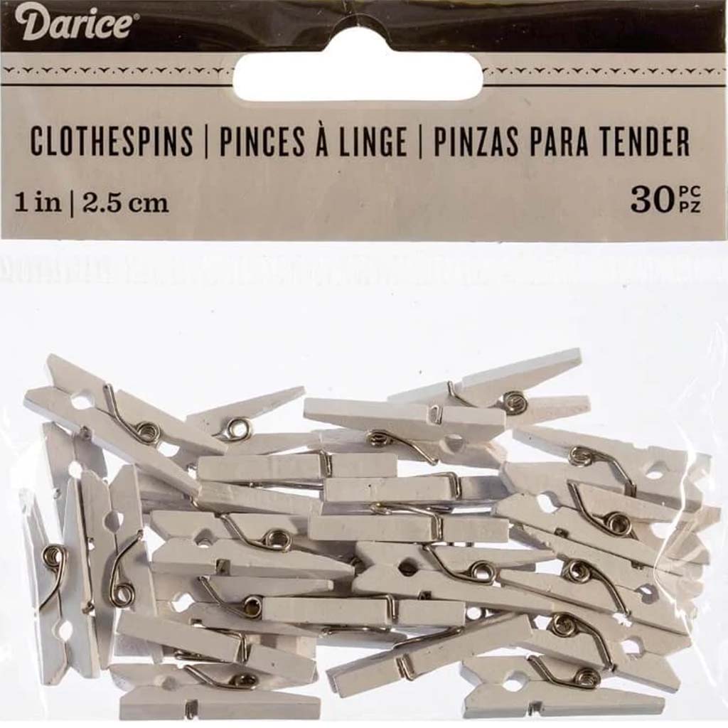 Clothespins White Small 30pcs