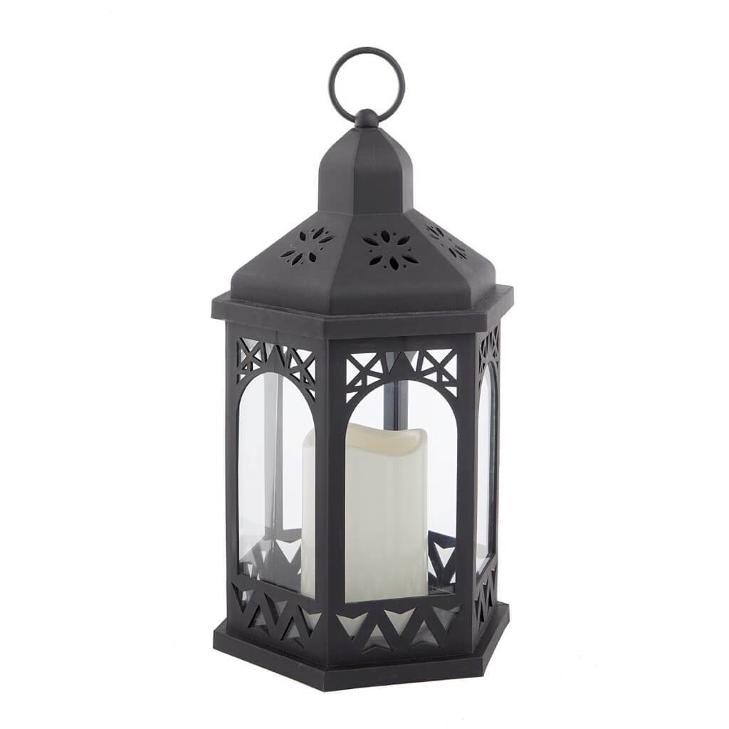 Plastic LED Lantern: Black, 7.09 X 11.81 Inches