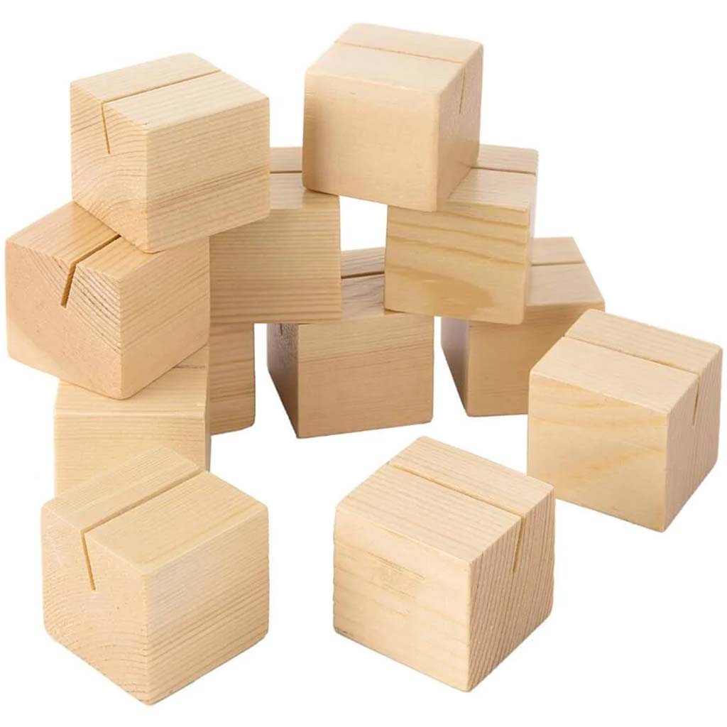 Wood Place Card Holders: 1.56in x 1.56in 12pcs