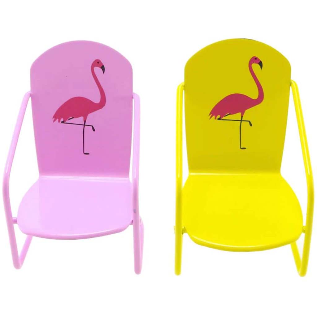 Mini Fairy Garden Flamingo Chair: 2 Inches, 2 Assorted