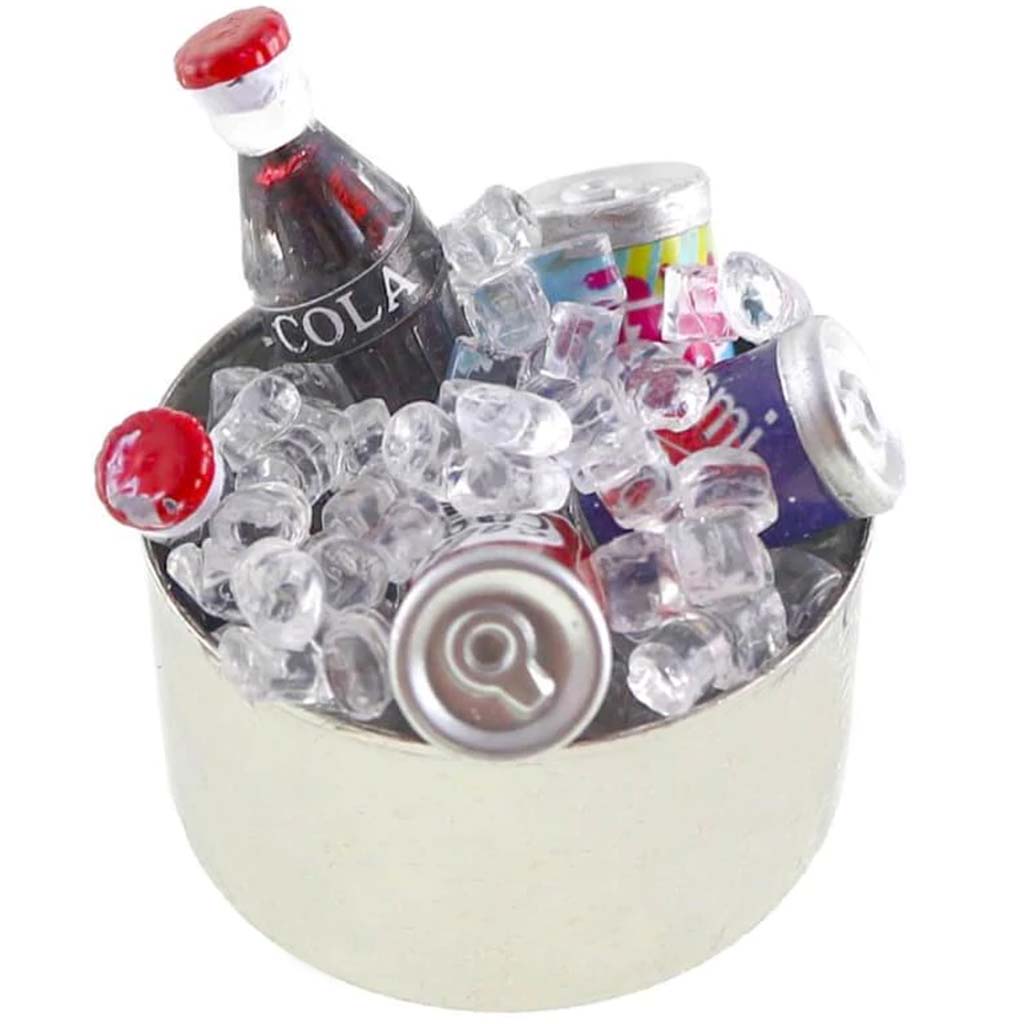 Mini Soda Bucket Figurine: 1.12 x 1 Inches