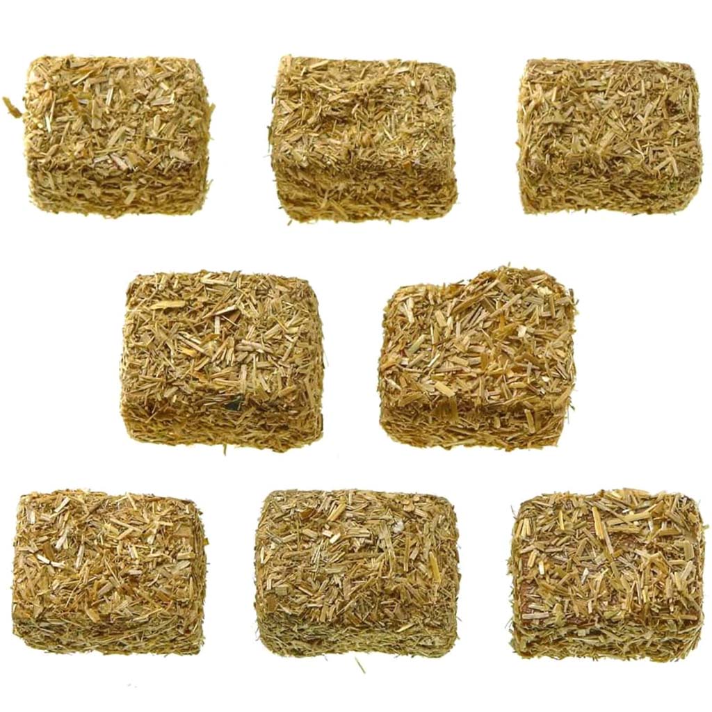 Mini Hay Bales Figurine: 1 x 1 Inches, 8 Pack