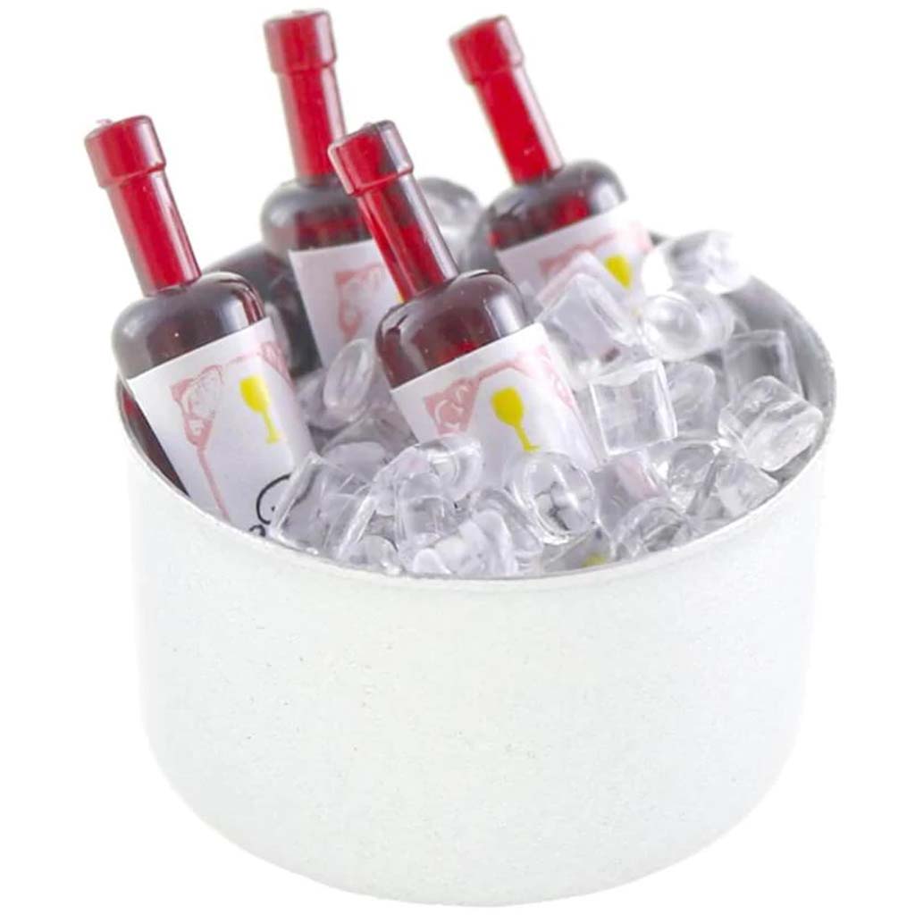 Mini Wine Bottle Bucket Figurine: 1.24 x 1.14 Inches