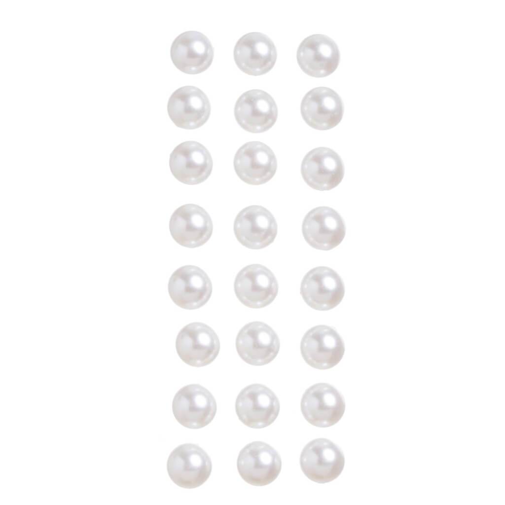 White Pearl Bling Stickers: 24 Pc 10mm