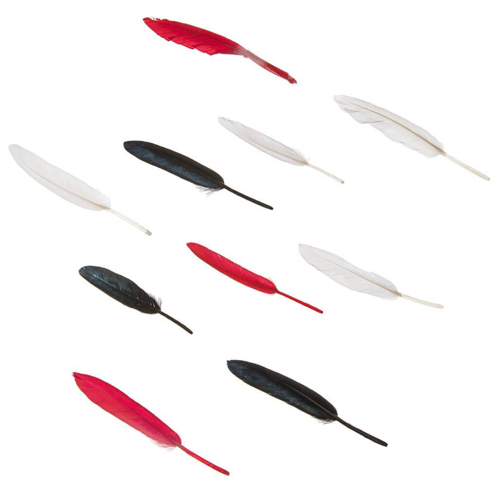 Cosse Feathers: Black/Red/White, 6 Inches, 5.9 Grams