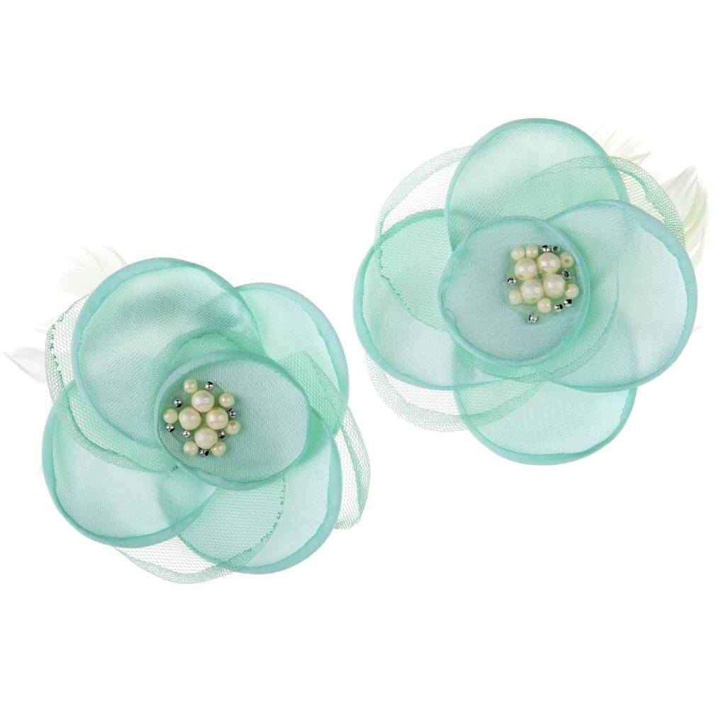 Big Blooms Floral Embellishment: Mint, 3.5 Inches, 2 Pieces