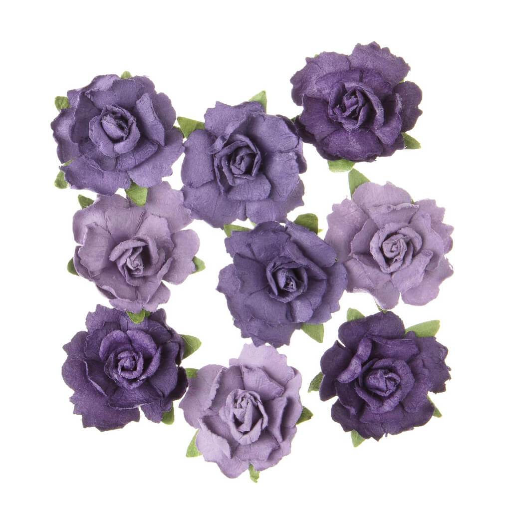 Small Rose Floral Embellishment: Heather Purple, 1 Inch