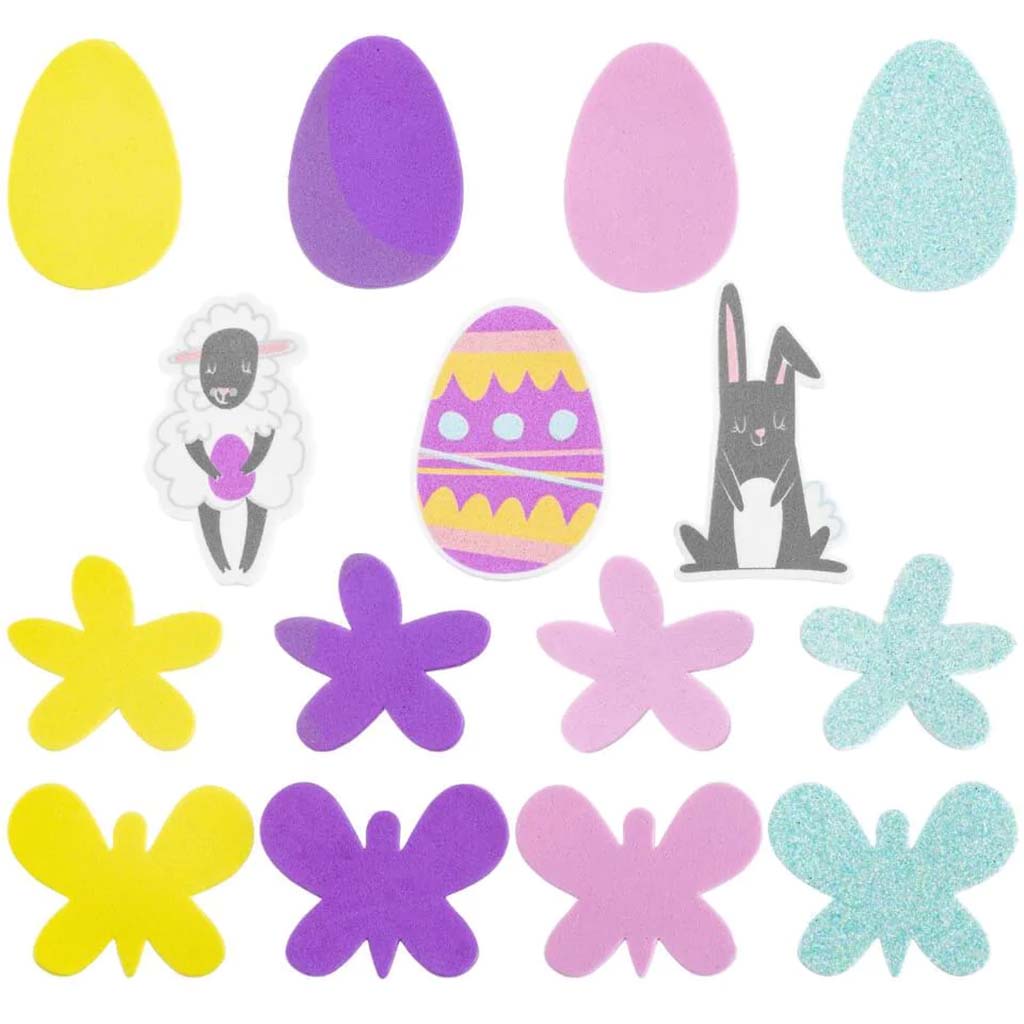 Foamies Easter Eggs &amp; Bunnies Sticker Set: 30 Pieces