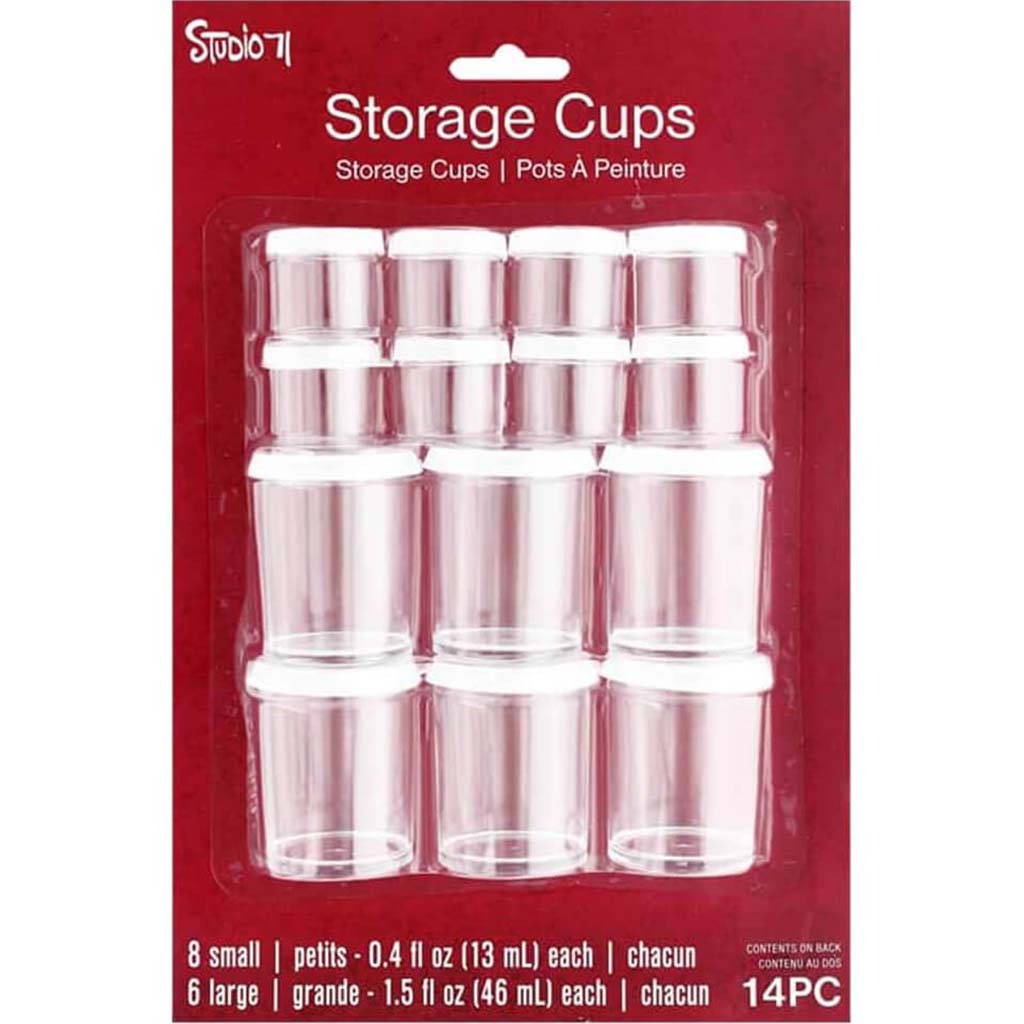 Studio 71 Paint Storage Cups: Clear, 14 Pieces