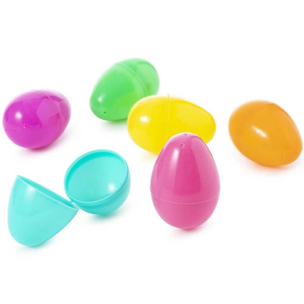 Fillable Plastic Easter Eggs: Assorted Colors, 24 Pieces