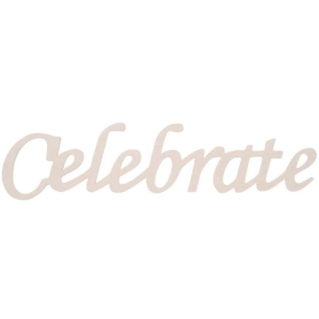 Celebrate Wood Script 12 x 2.75in