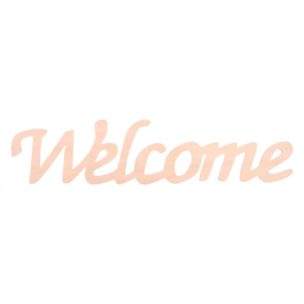 Welcome Wood Script 12.25 x 2.75in