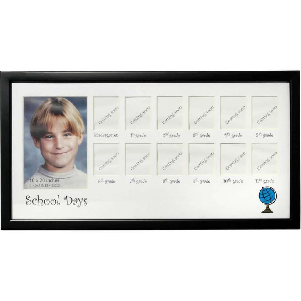 Collage Frame - School Days - Black - 10 x 20 inches