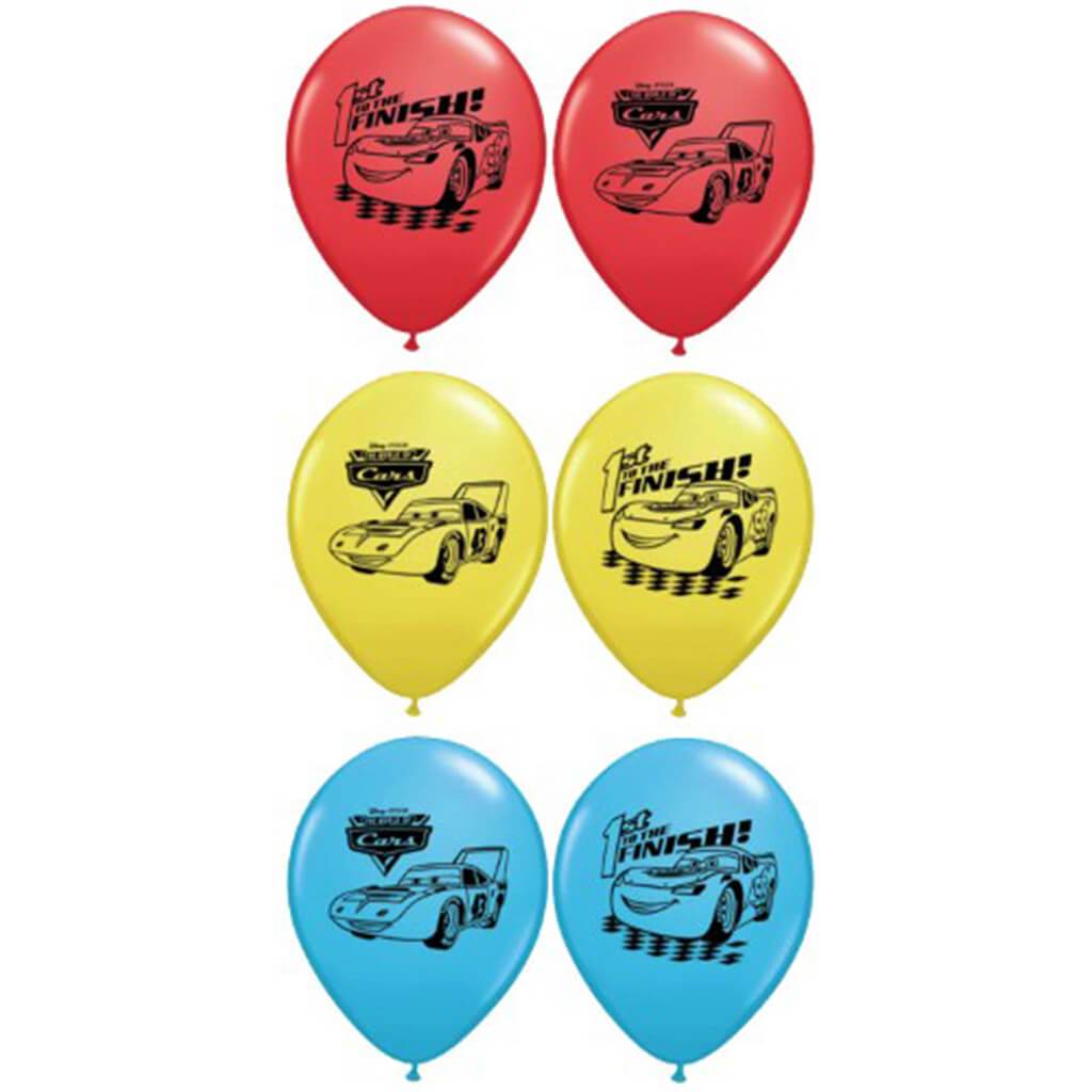 Latex Balloons Pixar Cars 6ct, 12in