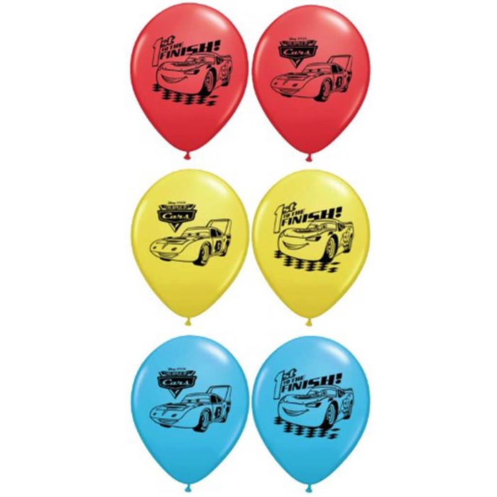 Latex Balloons Pixar Cars 6ct, 12in
