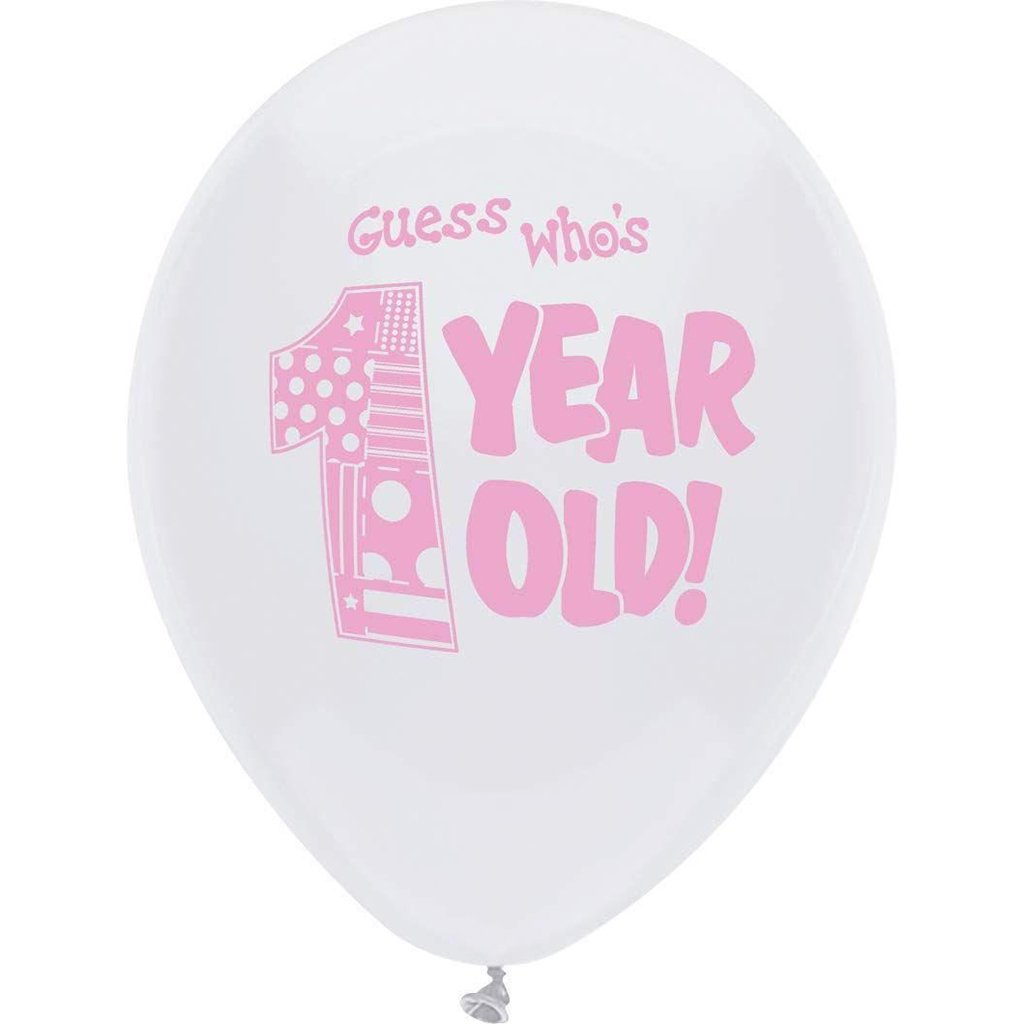 Latex Balloon Guess Who?s One Girl  8ct, 12in