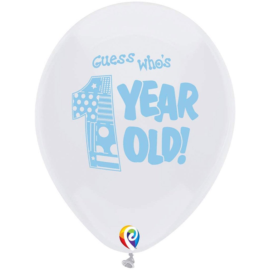 Latex Balloon Guess Who?s One Boy  8ct 12in