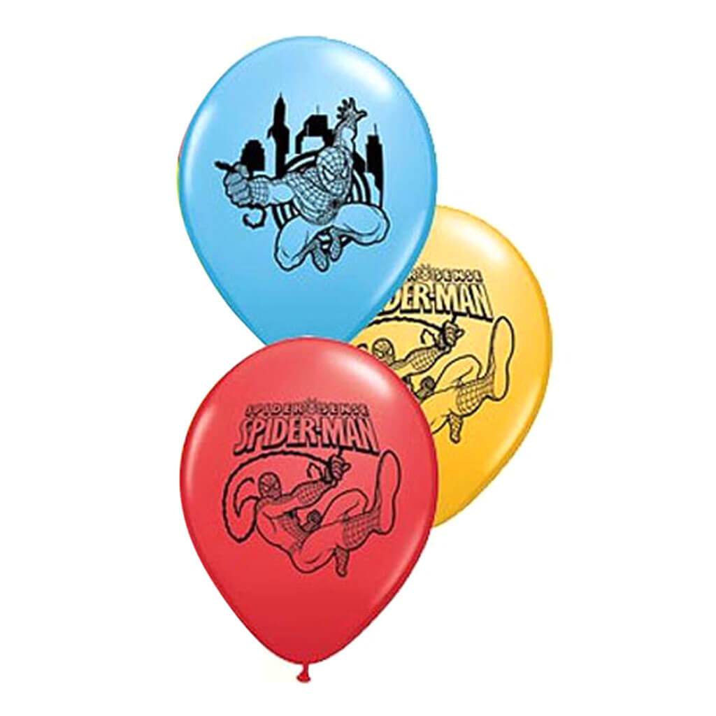 Spider Man Latex Balloons 12in 6ct