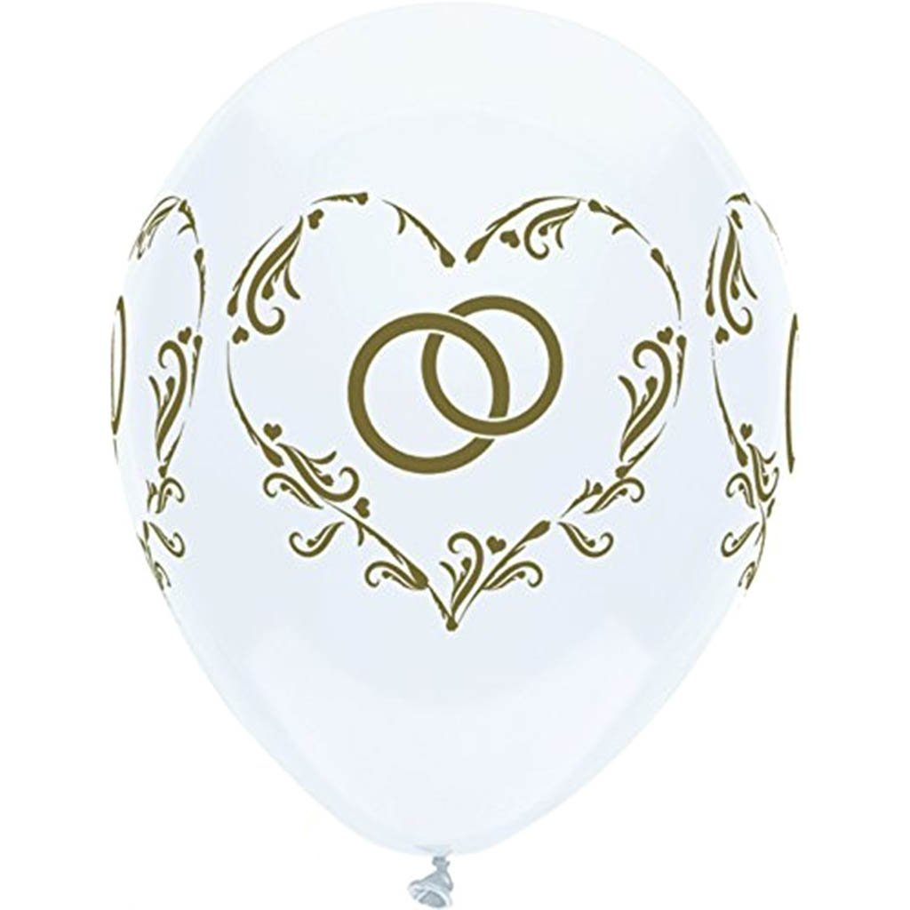 Wedding Ring White Latex Balloon 6ct