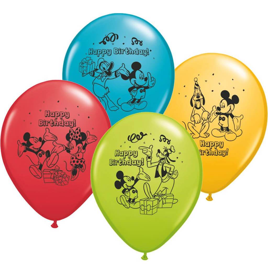 Mickey Mouse Happy Birthday Balloons 6ct, 12in