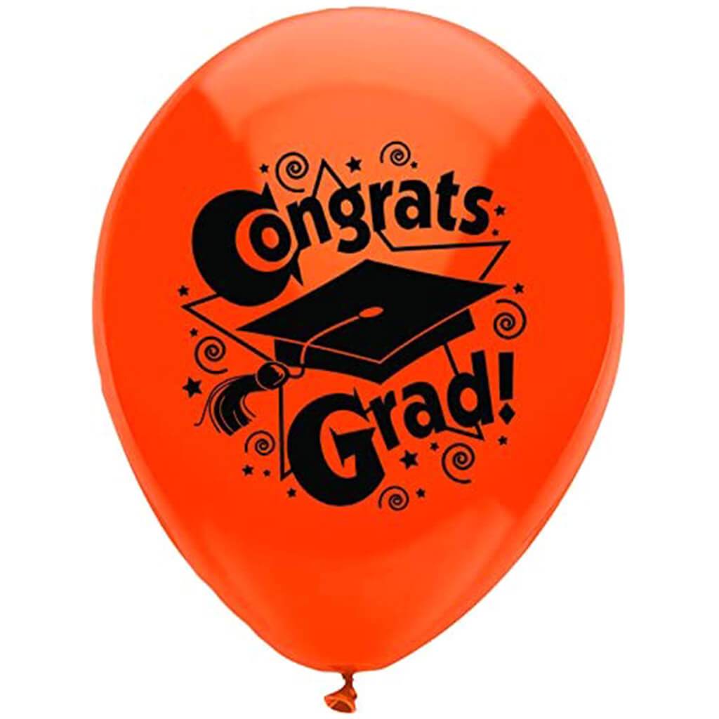 Latex Balloons Congrats Grad 8ct, 12in