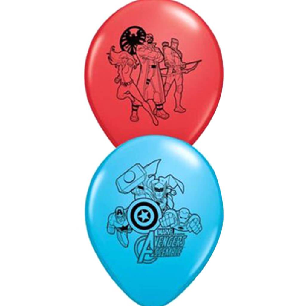 Latex Balloons Marvel's Avengers 6ct, 12in