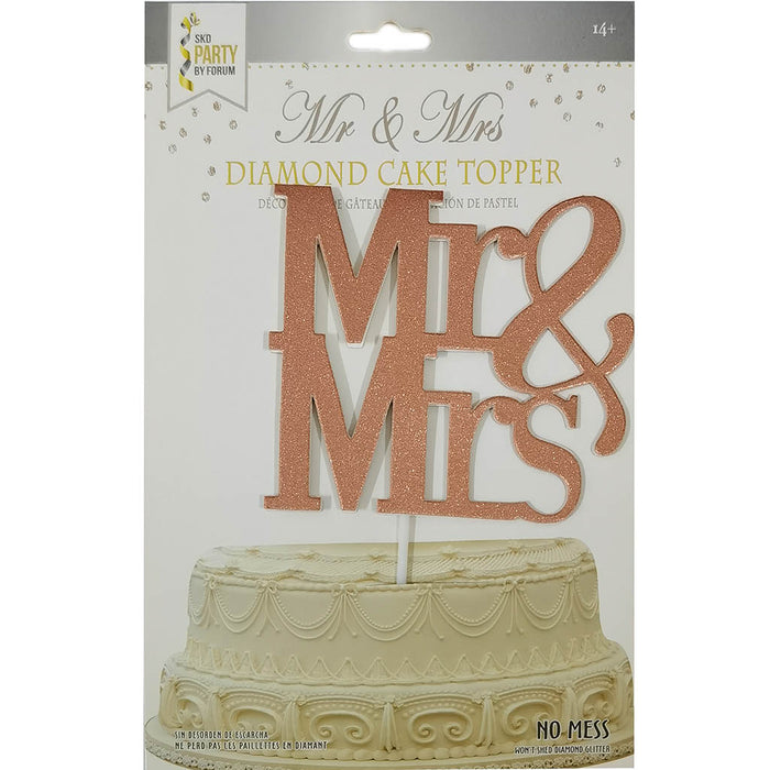 Cake Topper Mr & Mrs Rose Gold