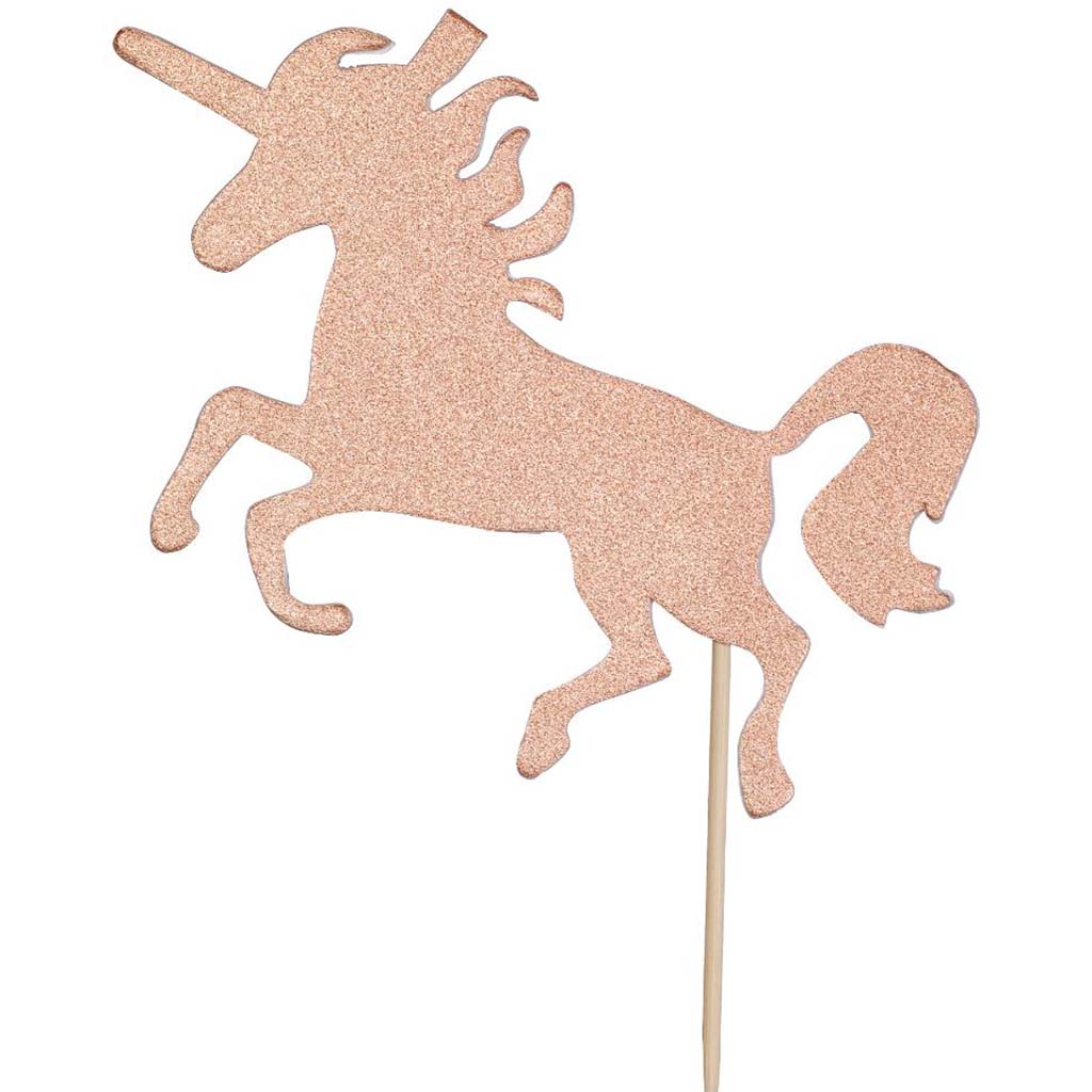 Cake Topper Unicorn Rose Gold