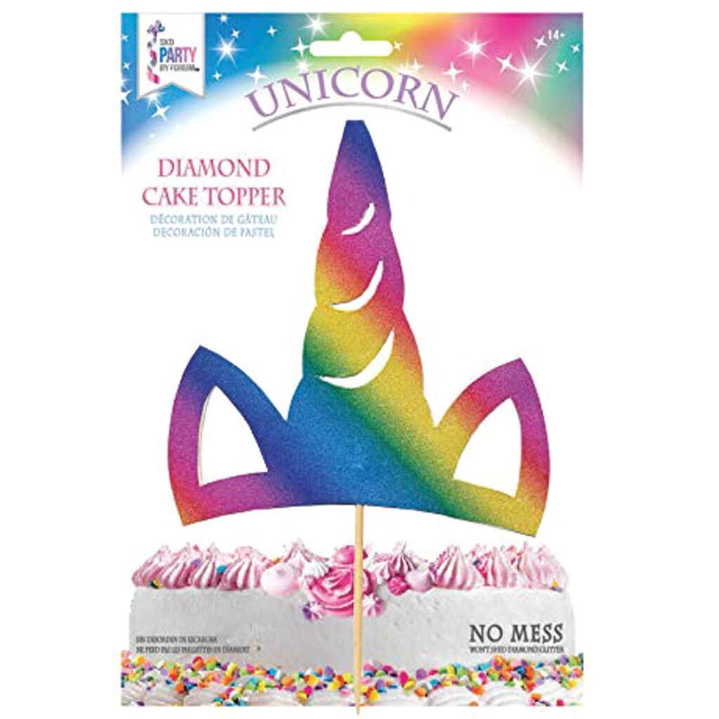 Rainbow Unicorn Horn Cake Topper