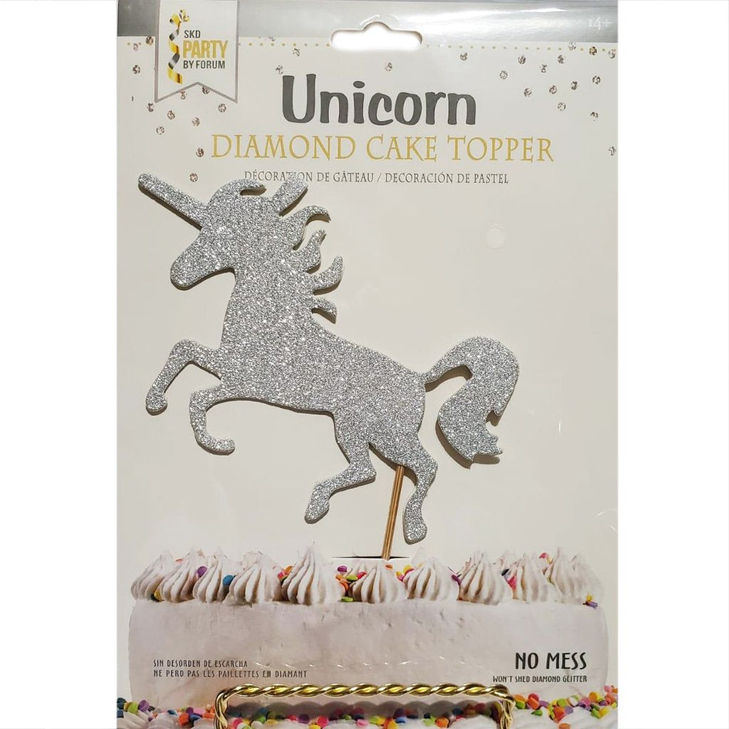 Cake Topper Unicorn Silver