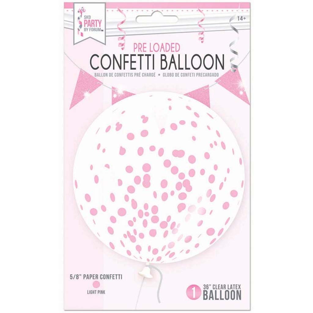Clear Confetti Balloon 36in